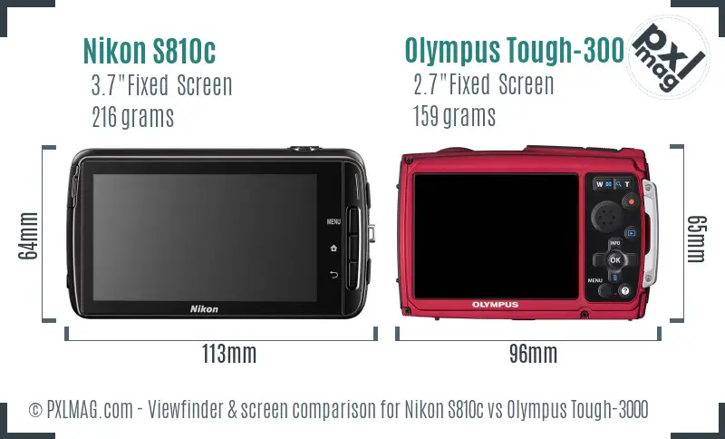 Nikon S810c vs Olympus Tough-3000 Screen and Viewfinder comparison Nikon S810c vs Olympus Tough-3000 Screen and Viewfinder comparison