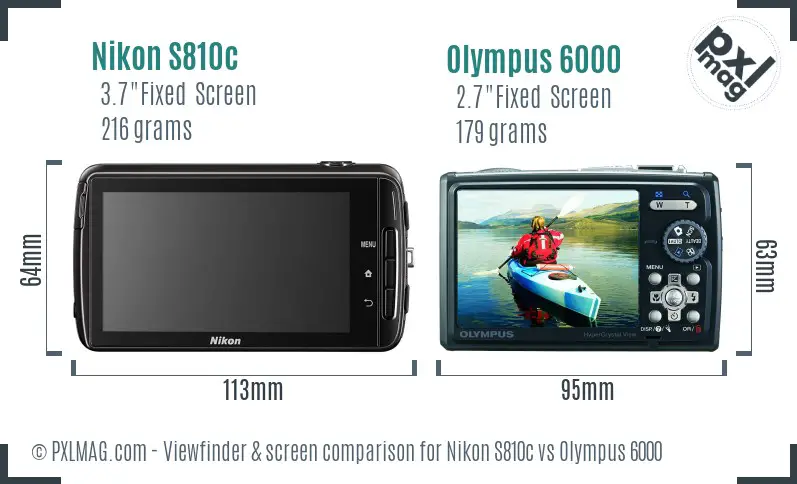 Nikon S810c vs Olympus 6000 Screen and Viewfinder comparison Nikon S810c vs Olympus 6000 Screen and Viewfinder comparison