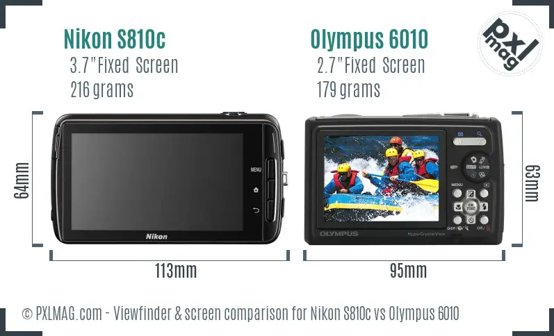 Nikon S810c vs Olympus 6010 Screen and Viewfinder comparison Nikon S810c vs Olympus 6010 Screen and Viewfinder comparison