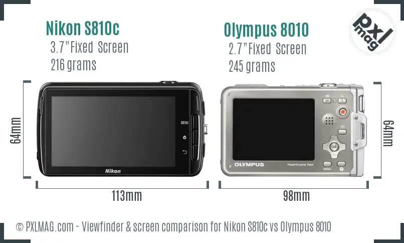 Nikon S810c vs Olympus 8010 Screen and Viewfinder comparison Nikon S810c vs Olympus 8010 Screen and Viewfinder comparison