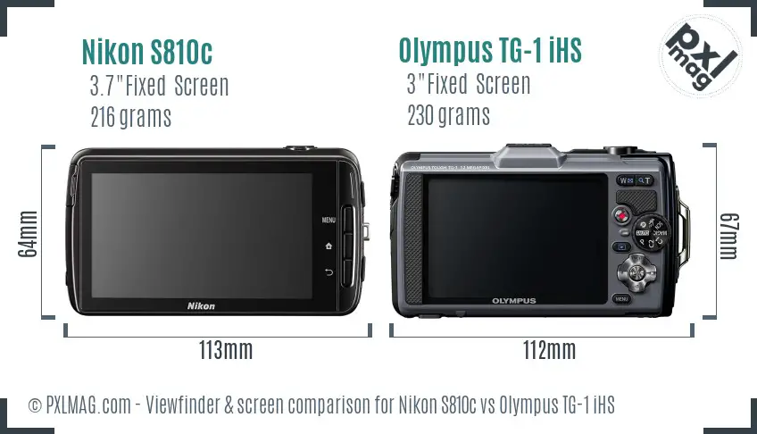 Nikon S810c vs Olympus TG-1 iHS Screen and Viewfinder comparison Nikon S810c vs Olympus TG-1 iHS Screen and Viewfinder comparison