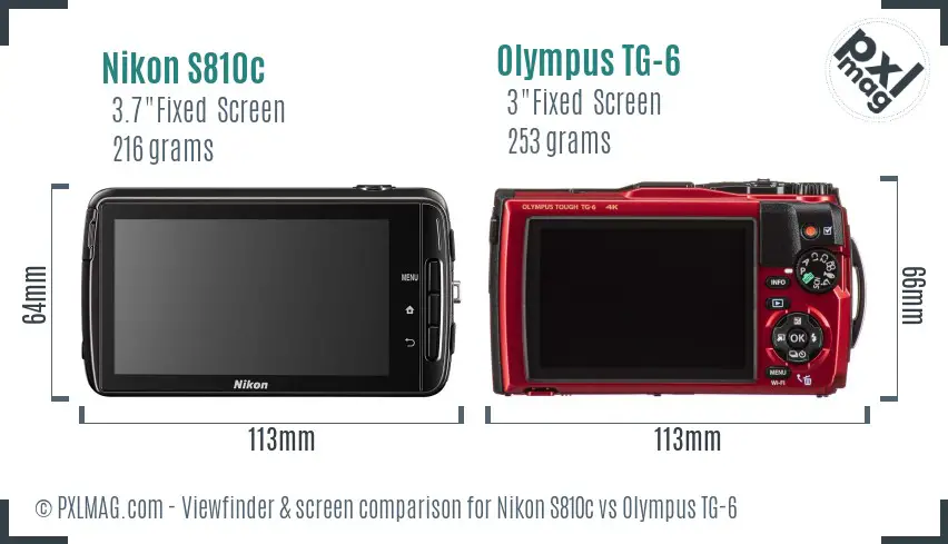 Nikon S810c vs Olympus TG-6 Screen and Viewfinder comparison Nikon S810c vs Olympus TG-6 Screen and Viewfinder comparison