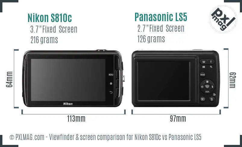 Nikon S810c vs Panasonic LS5 Screen and Viewfinder comparison Nikon S810c vs Panasonic LS5 Screen and Viewfinder comparison