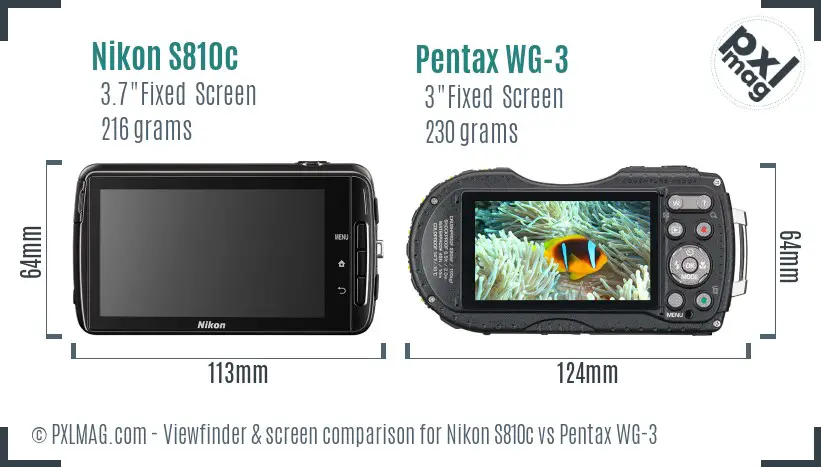 Nikon S810c vs Pentax WG-3 Screen and Viewfinder comparison Nikon S810c vs Pentax WG-3 Screen and Viewfinder comparison