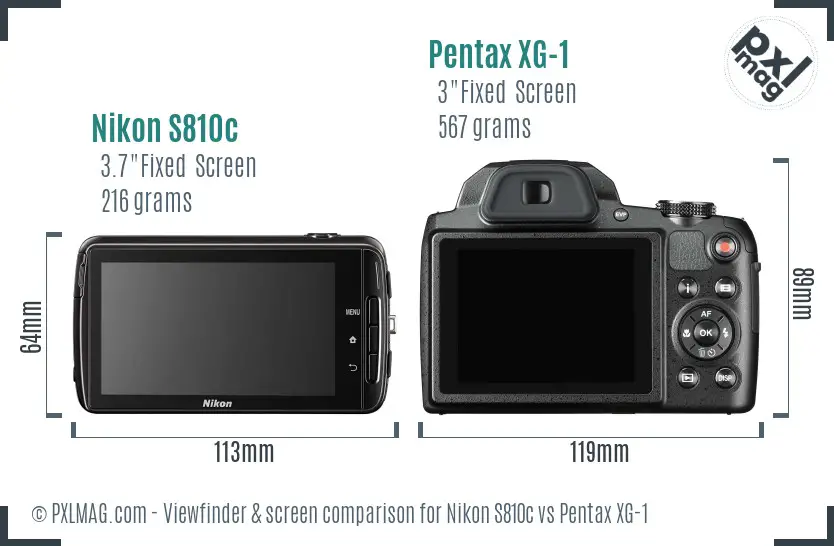 Nikon S810c vs Pentax XG-1 Screen and Viewfinder comparison Nikon S810c vs Pentax XG-1 Screen and Viewfinder comparison