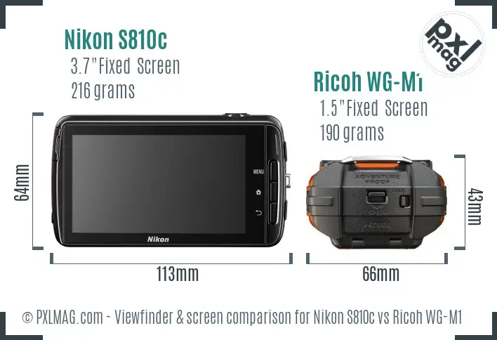 Nikon S810c vs Ricoh WG-M1 Screen and Viewfinder comparison