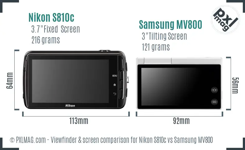 Nikon S810c vs Samsung MV800 Screen and Viewfinder comparison Nikon S810c vs Samsung MV800 Screen and Viewfinder comparison