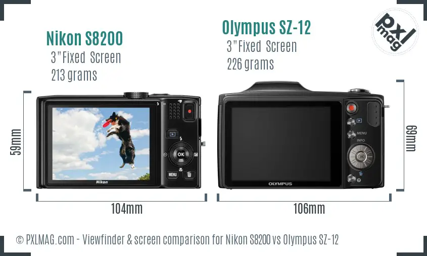 Nikon S8200 vs Olympus SZ-12 Screen and Viewfinder comparison Nikon S8200 vs Olympus SZ-12 Screen and Viewfinder comparison