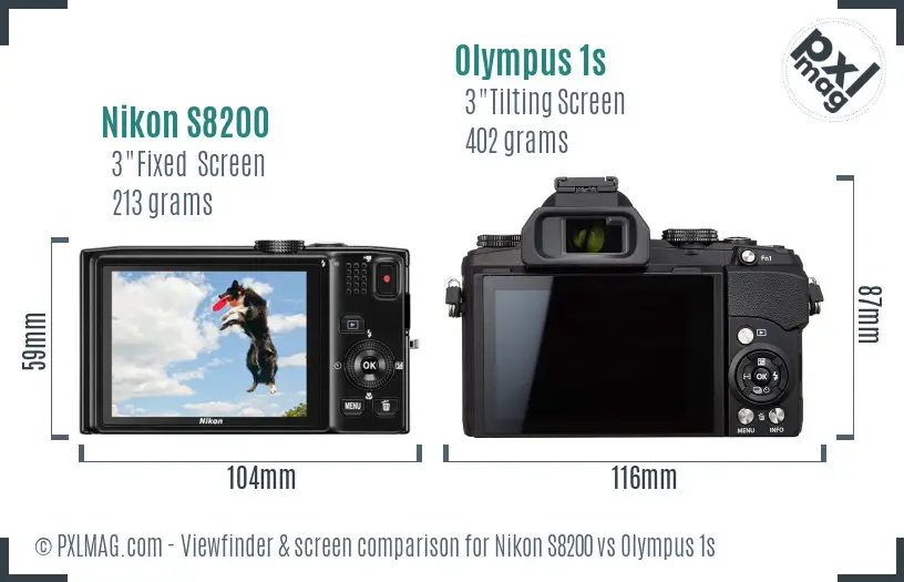 Nikon S8200 vs Olympus 1s Screen and Viewfinder comparison Nikon S8200 vs Olympus 1s Screen and Viewfinder comparison