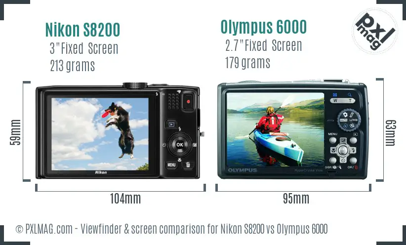 Nikon S8200 vs Olympus 6000 Screen and Viewfinder comparison Nikon S8200 vs Olympus 6000 Screen and Viewfinder comparison
