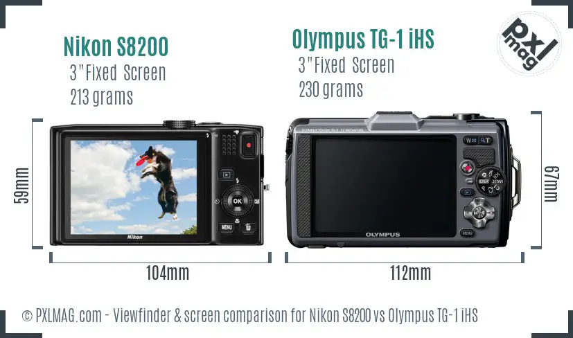 Nikon S8200 vs Olympus TG-1 iHS Screen and Viewfinder comparison