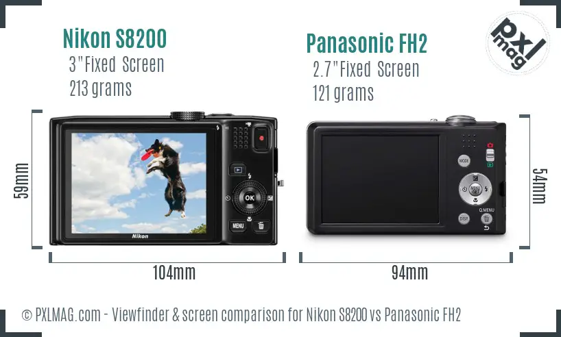 Nikon S8200 vs Panasonic FH2 Screen and Viewfinder comparison Nikon S8200 vs Panasonic FH2 Screen and Viewfinder comparison