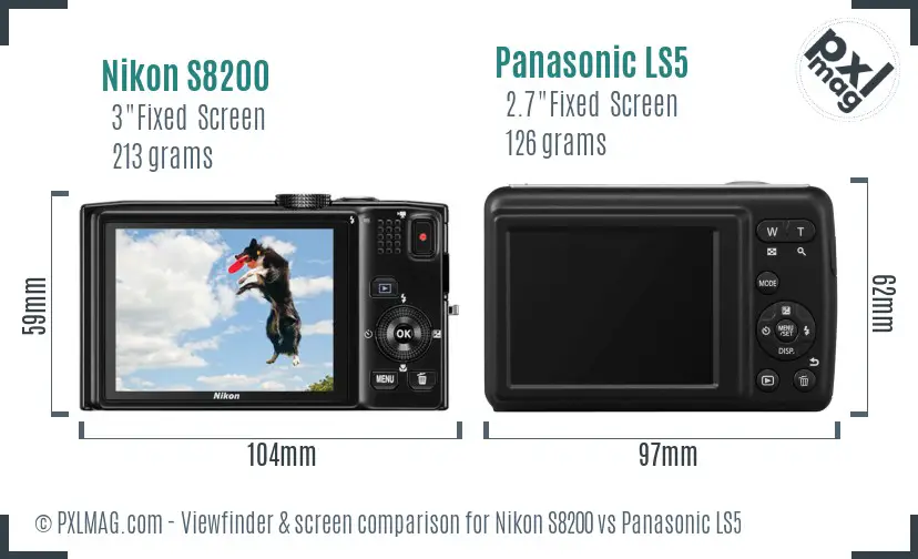 Nikon S8200 vs Panasonic LS5 Screen and Viewfinder comparison Nikon S8200 vs Panasonic LS5 Screen and Viewfinder comparison