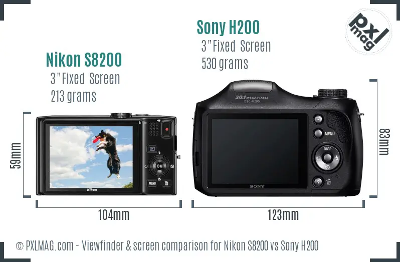 Nikon S8200 vs Sony H200 Screen and Viewfinder comparison Nikon S8200 vs Sony H200 Screen and Viewfinder comparison