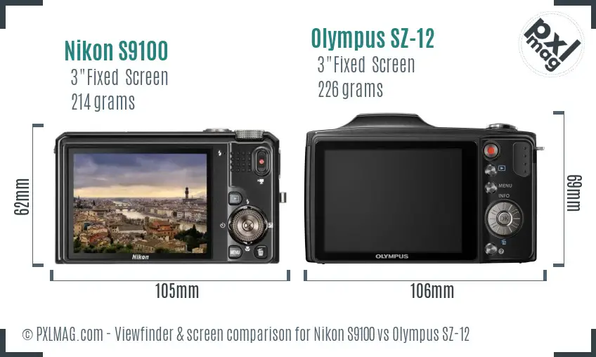 Nikon S9100 vs Olympus SZ-12 Screen and Viewfinder comparison Nikon S9100 vs Olympus SZ-12 Screen and Viewfinder comparison