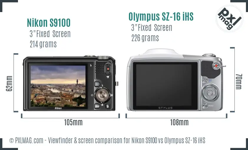 Nikon S9100 vs Olympus SZ-16 iHS Screen and Viewfinder comparison Nikon S9100 vs Olympus SZ-16 iHS Screen and Viewfinder comparison