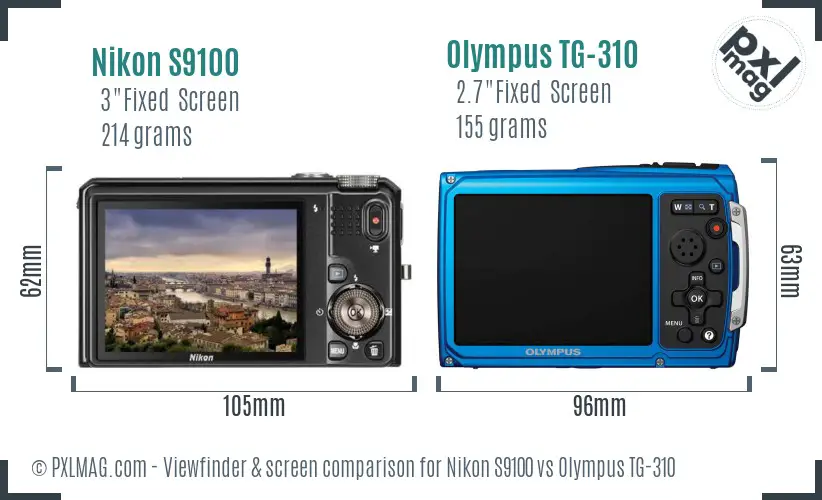 Nikon S9100 vs Olympus TG-310 Screen and Viewfinder comparison Nikon S9100 vs Olympus TG-310 Screen and Viewfinder comparison
