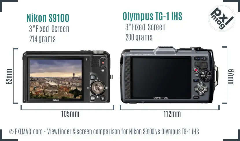 Nikon S9100 vs Olympus TG-1 iHS Screen and Viewfinder comparison