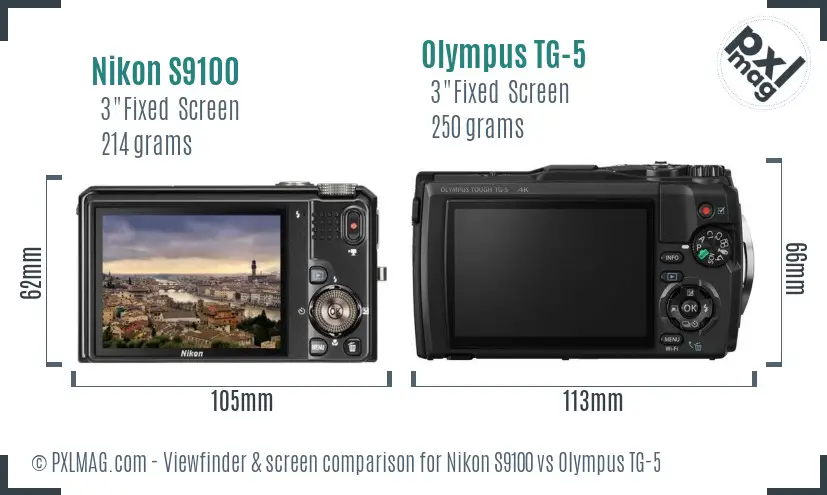 Nikon S9100 vs Olympus TG-5 Screen and Viewfinder comparison Nikon S9100 vs Olympus TG-5 Screen and Viewfinder comparison