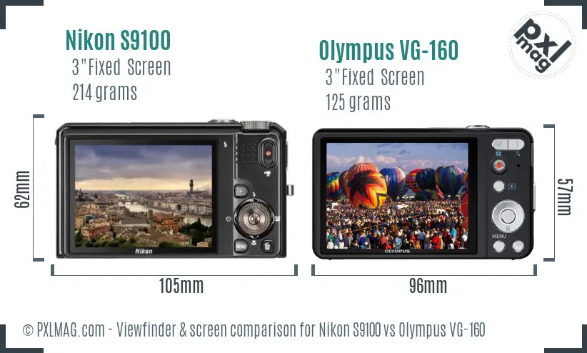Nikon S9100 vs Olympus VG-160 Screen and Viewfinder comparison Nikon S9100 vs Olympus VG-160 Screen and Viewfinder comparison