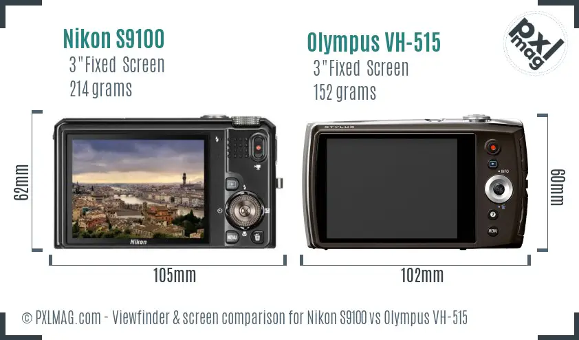 Nikon S9100 vs Olympus VH-515 Screen and Viewfinder comparison Nikon S9100 vs Olympus VH-515 Screen and Viewfinder comparison