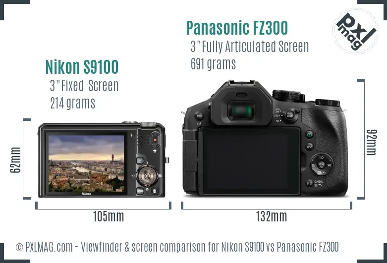 Nikon S9100 vs Panasonic FZ300 Screen and Viewfinder comparison Nikon S9100 vs Panasonic FZ300 Screen and Viewfinder comparison