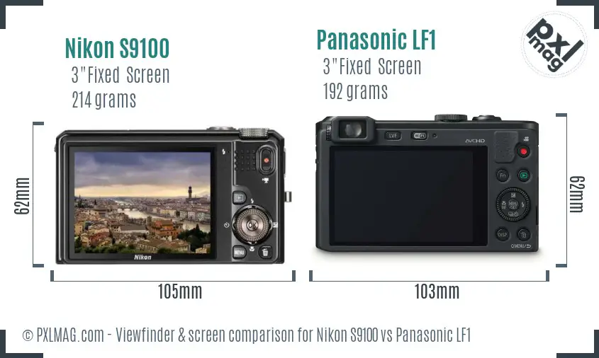 Nikon S9100 vs Panasonic LF1 Screen and Viewfinder comparison