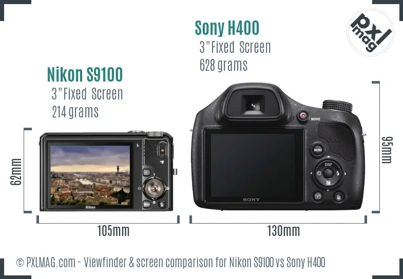 Nikon S9100 vs Sony H400 Screen and Viewfinder comparison Nikon S9100 vs Sony H400 Screen and Viewfinder comparison