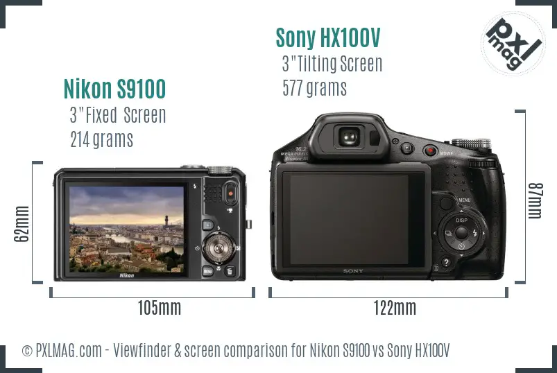 Nikon S9100 vs Sony HX100V Screen and Viewfinder comparison Nikon S9100 vs Sony HX100V Screen and Viewfinder comparison