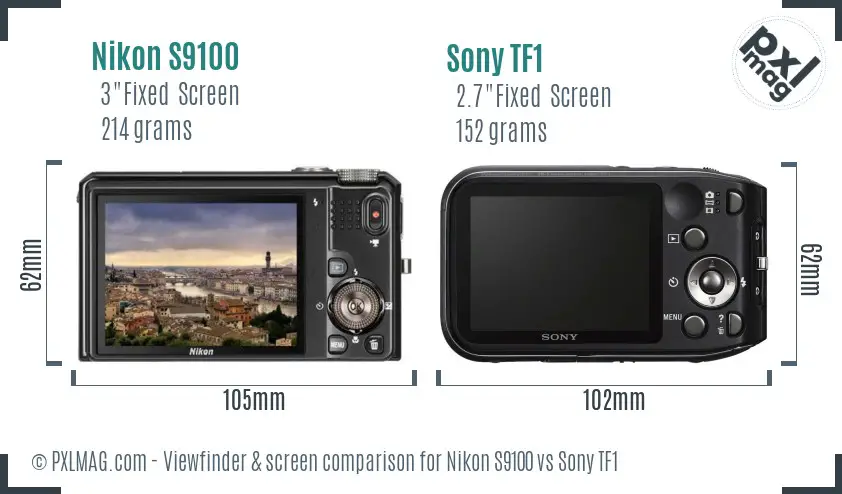 Nikon S9100 vs Sony TF1 Screen and Viewfinder comparison