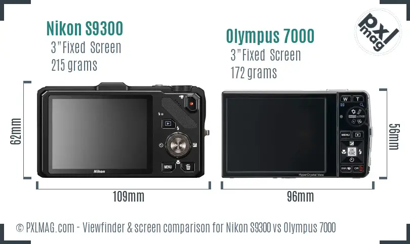 Nikon S9300 vs Olympus 7000 Screen and Viewfinder comparison Nikon S9300 vs Olympus 7000 Screen and Viewfinder comparison