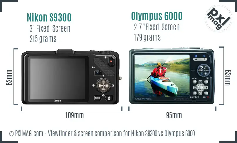 Nikon S9300 vs Olympus 6000 Screen and Viewfinder comparison Nikon S9300 vs Olympus 6000 Screen and Viewfinder comparison