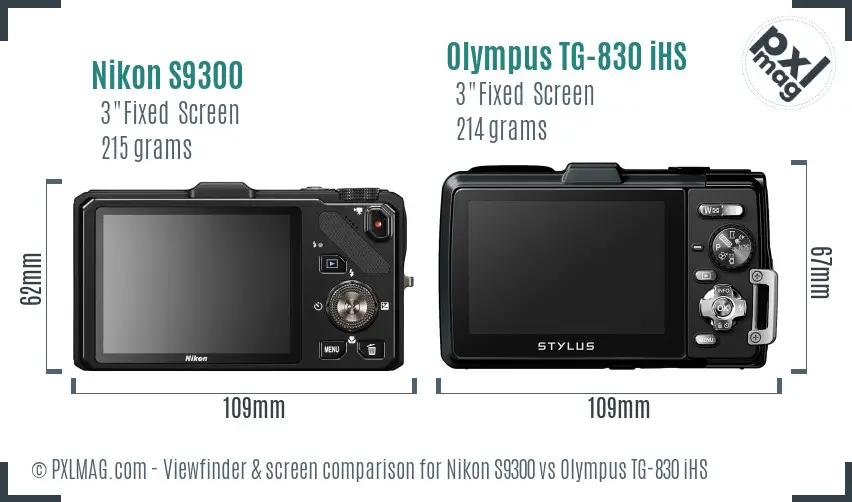 Nikon S9300 vs Olympus TG-830 iHS Screen and Viewfinder comparison Nikon S9300 vs Olympus TG-830 iHS Screen and Viewfinder comparison