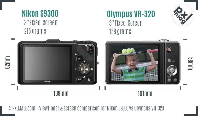 Nikon S9300 vs Olympus VR-320 Screen and Viewfinder comparison Nikon S9300 vs Olympus VR-320 Screen and Viewfinder comparison