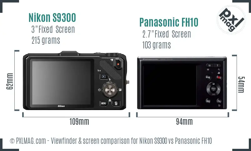 Nikon S9300 vs Panasonic FH10 Screen and Viewfinder comparison Nikon S9300 vs Panasonic FH10 Screen and Viewfinder comparison