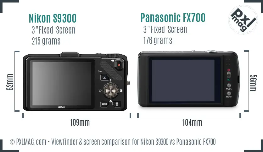 Nikon S9300 vs Panasonic FX700 Screen and Viewfinder comparison Nikon S9300 vs Panasonic FX700 Screen and Viewfinder comparison