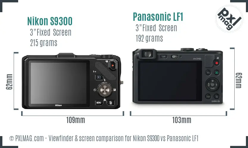 Nikon S9300 vs Panasonic LF1 Screen and Viewfinder comparison