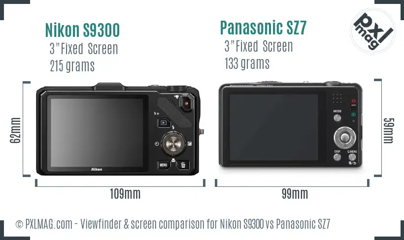 Nikon S9300 vs Panasonic SZ7 Screen and Viewfinder comparison Nikon S9300 vs Panasonic SZ7 Screen and Viewfinder comparison