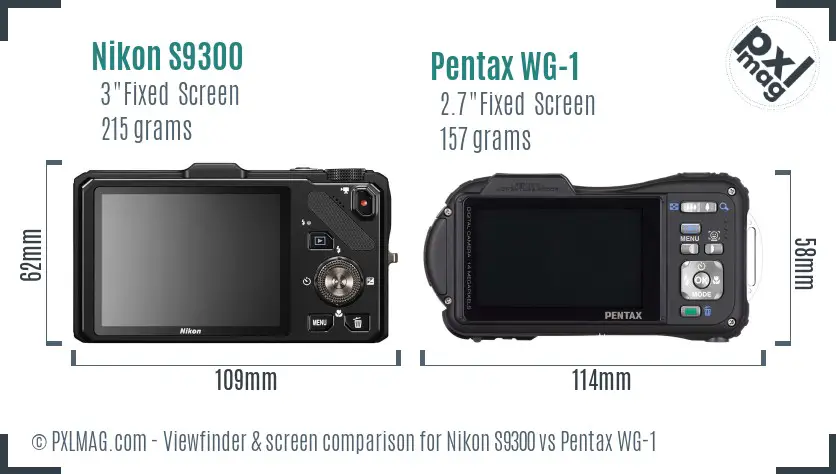 Nikon S9300 vs Pentax WG-1 Screen and Viewfinder comparison Nikon S9300 vs Pentax WG-1 Screen and Viewfinder comparison