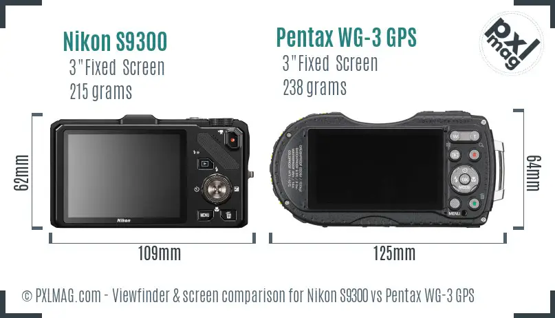Nikon S9300 vs Pentax WG-3 GPS Screen and Viewfinder comparison Nikon S9300 vs Pentax WG-3 GPS Screen and Viewfinder comparison
