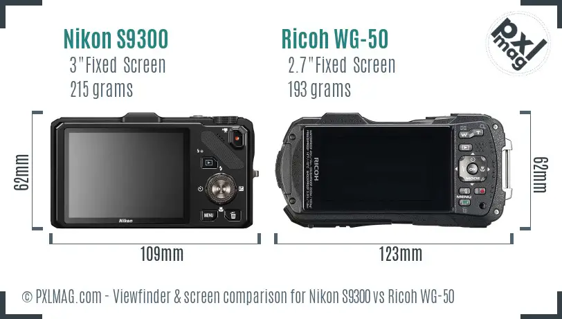 Nikon S9300 vs Ricoh WG-50 Screen and Viewfinder comparison Nikon S9300 vs Ricoh WG-50 Screen and Viewfinder comparison