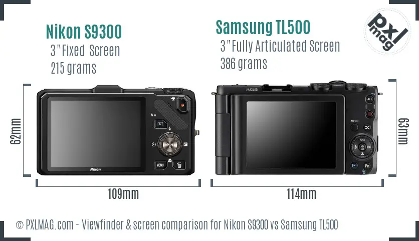 Nikon S9300 vs Samsung TL500 Screen and Viewfinder comparison Nikon S9300 vs Samsung TL500 Screen and Viewfinder comparison