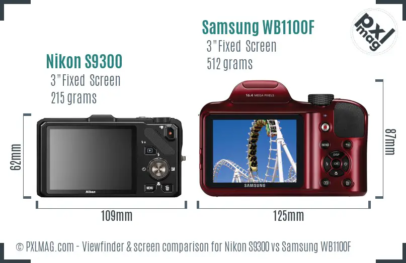 Nikon S9300 vs Samsung WB1100F Screen and Viewfinder comparison Nikon S9300 vs Samsung WB1100F Screen and Viewfinder comparison