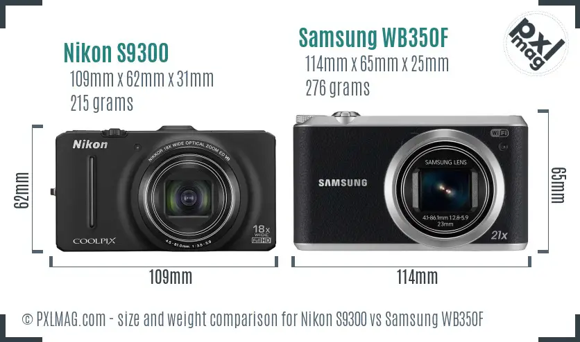 Nikon S9300 vs Samsung WB350F size comparison Nikon S9300 vs Samsung WB350F size comparison