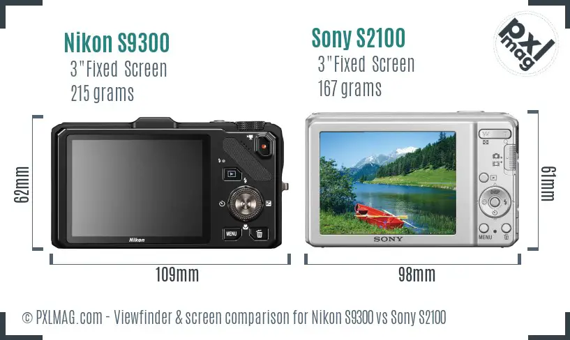 Nikon S9300 vs Sony S2100 Screen and Viewfinder comparison Nikon S9300 vs Sony S2100 Screen and Viewfinder comparison