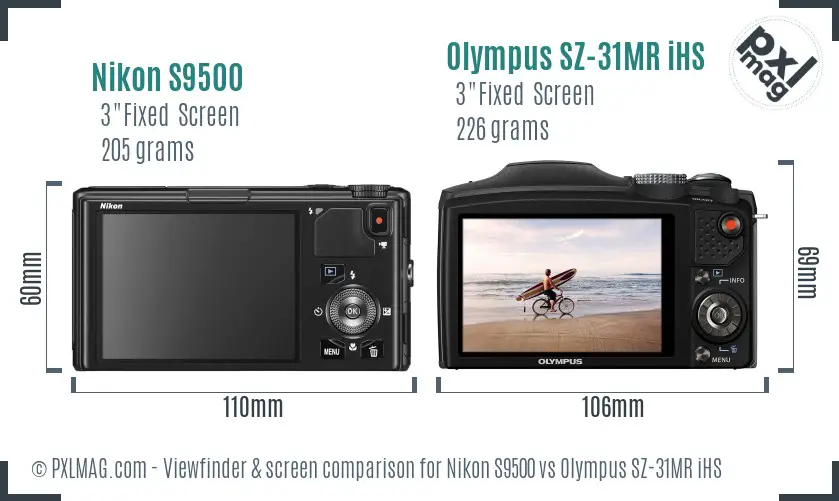 Nikon S9500 vs Olympus SZ-31MR iHS Screen and Viewfinder comparison Nikon S9500 vs Olympus SZ-31MR iHS Screen and Viewfinder comparison