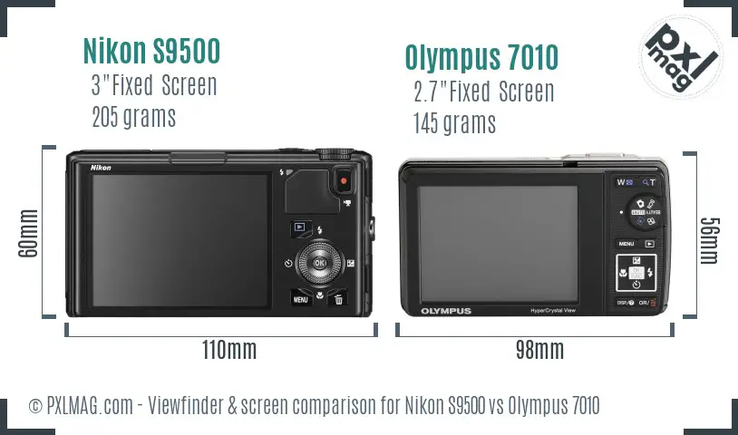 Nikon S9500 vs Olympus 7010 Screen and Viewfinder comparison Nikon S9500 vs Olympus 7010 Screen and Viewfinder comparison