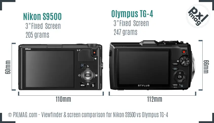 Nikon S9500 vs Olympus TG-4 Screen and Viewfinder comparison Nikon S9500 vs Olympus TG-4 Screen and Viewfinder comparison