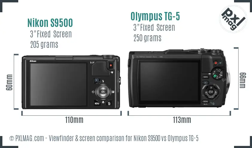 Nikon S9500 vs Olympus TG-5 Screen and Viewfinder comparison Nikon S9500 vs Olympus TG-5 Screen and Viewfinder comparison