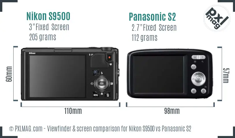 Nikon S9500 vs Panasonic S2 Screen and Viewfinder comparison Nikon S9500 vs Panasonic S2 Screen and Viewfinder comparison